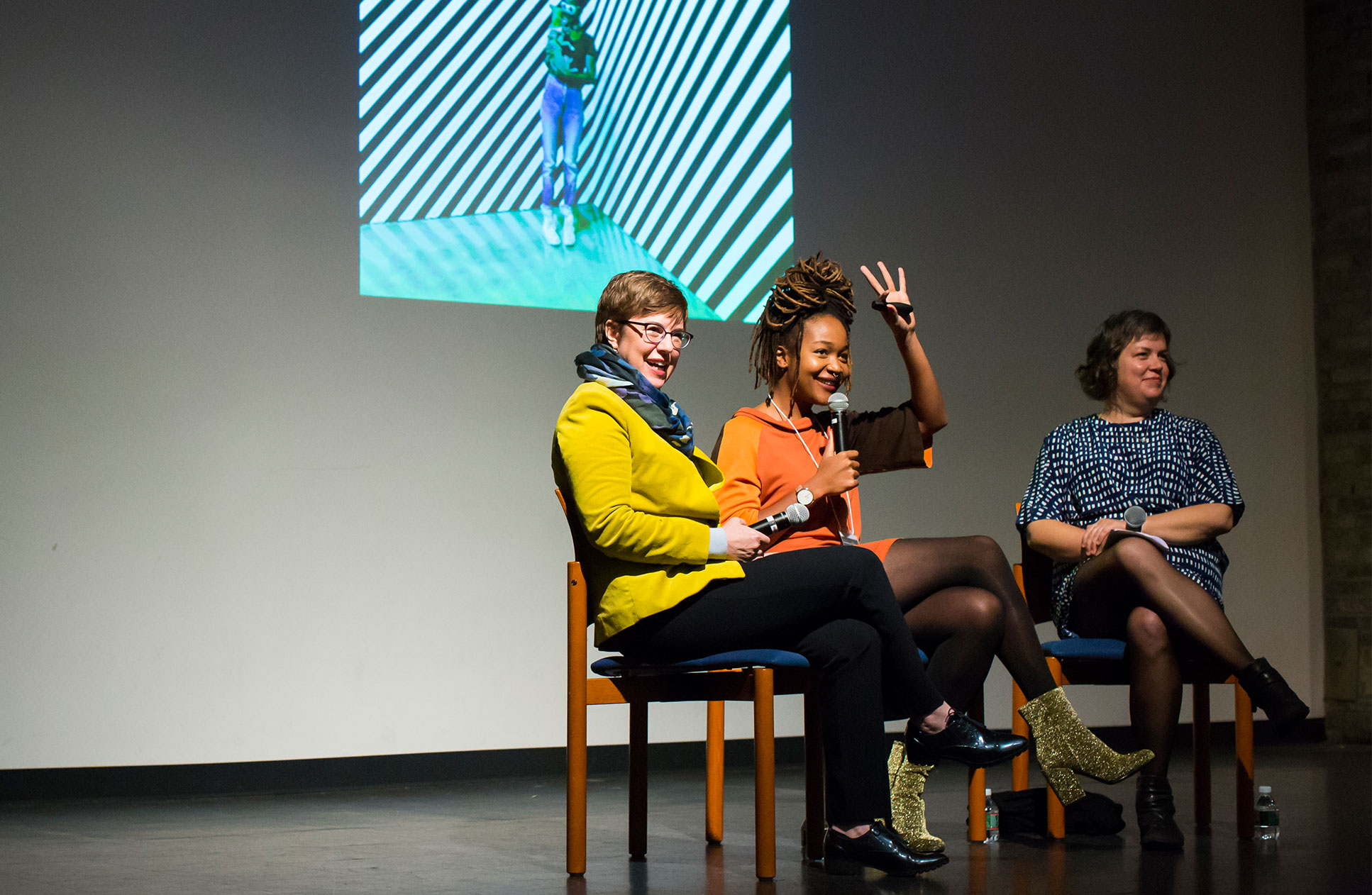 Alumnae engaged in panel discussion at Connecting Art and People Symposium in 2016