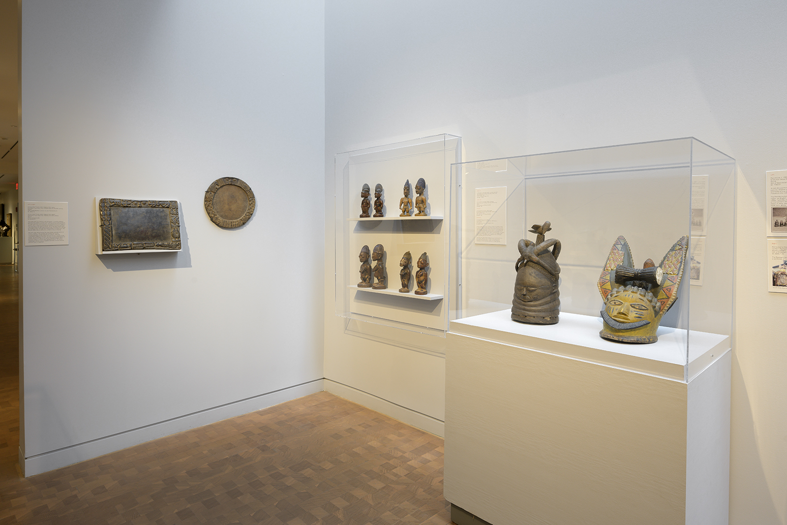A view of another display in the third floor gallery including divination trays