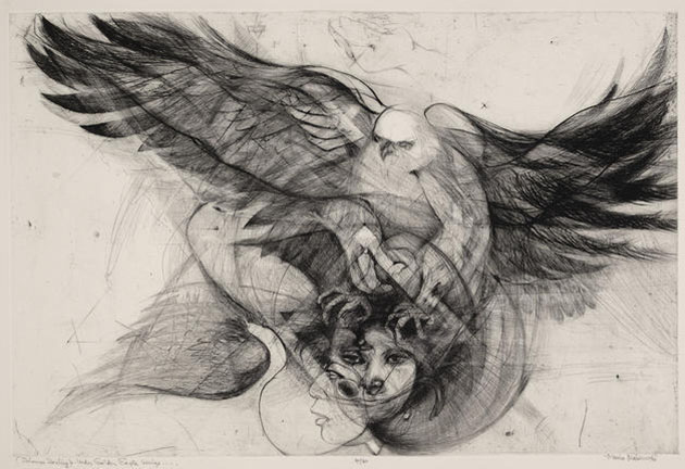 Solomon Sealing Under Golden Eagle Wings, ca. 1974. Munio Makuuchi. American, 1934–2000