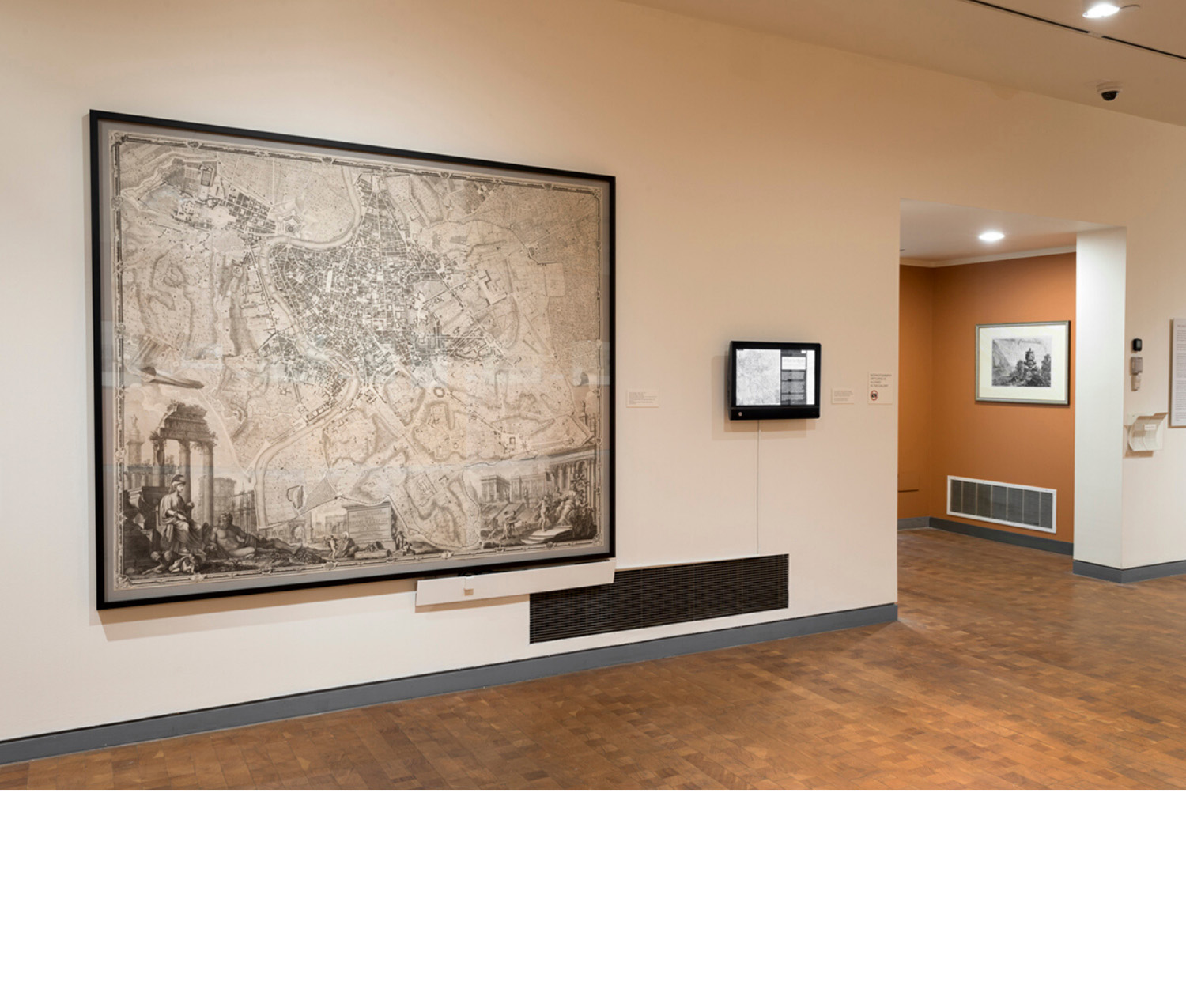 Installation view of La pianta grande di Roma (The Large Plan of Rome)