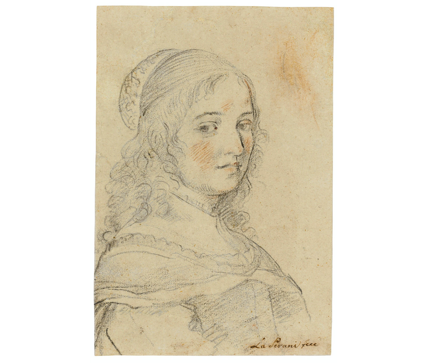 Elisabetta Sirani. Italian, 1638-1665 Self-portrait, ca. 1658, Black and red chalk SC 2020.7.1 Credit line (TBD)