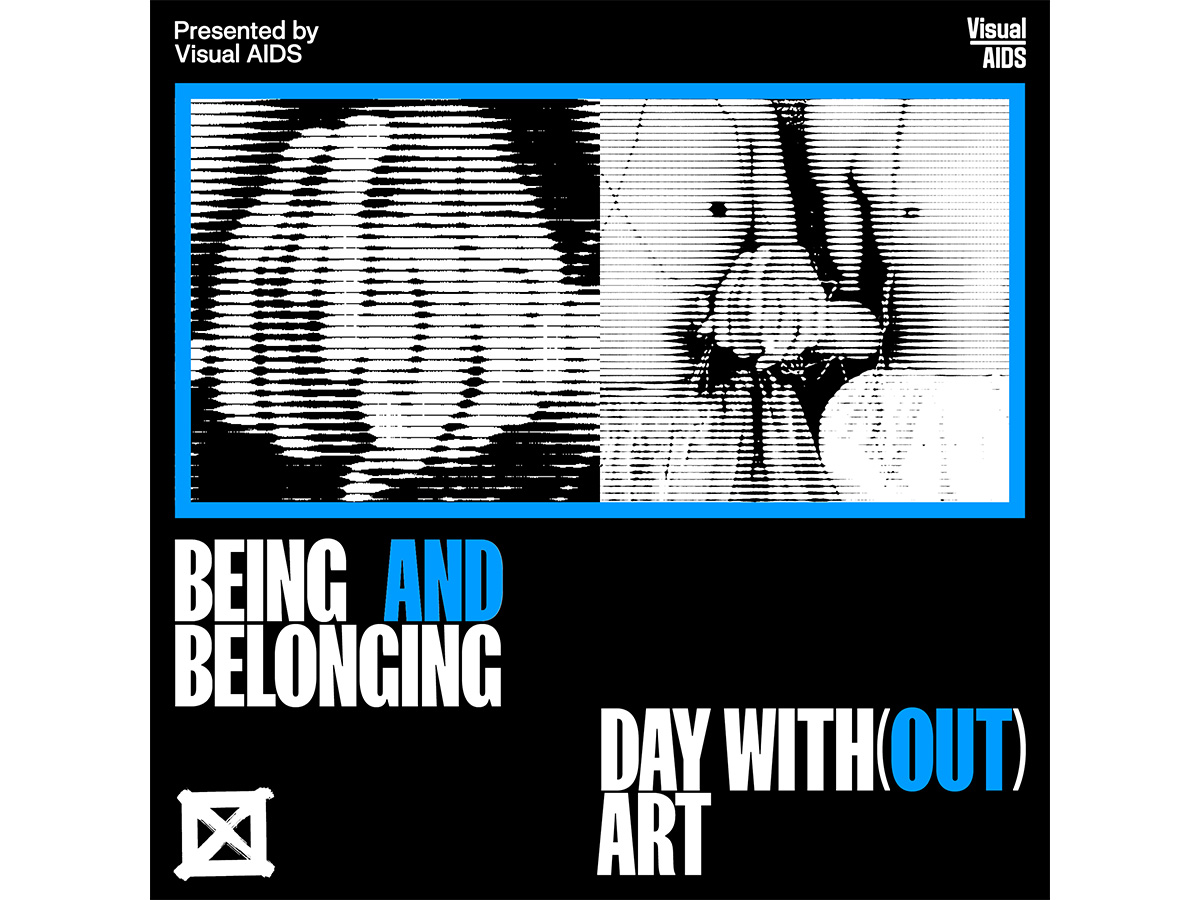 Black and white abstract images with text below that reads 'Being and Belonging" and Day With(out) Art