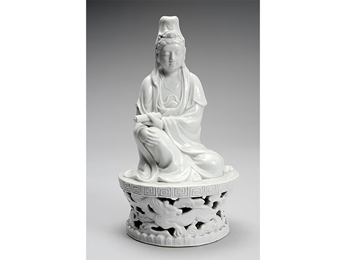 Carved white jade Buddha