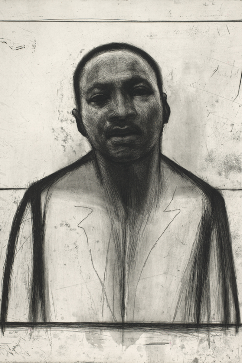 sketch of martin luther king junior against a white backdrop