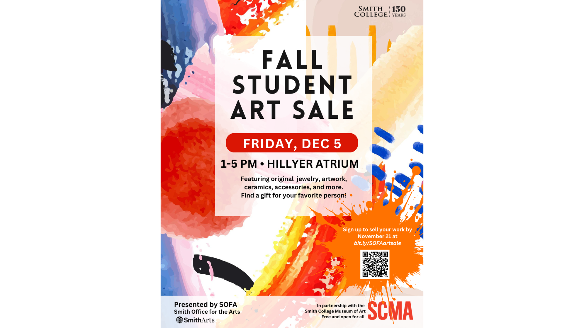 The SOFA Student Art Sale is popping up on Friday, December 5