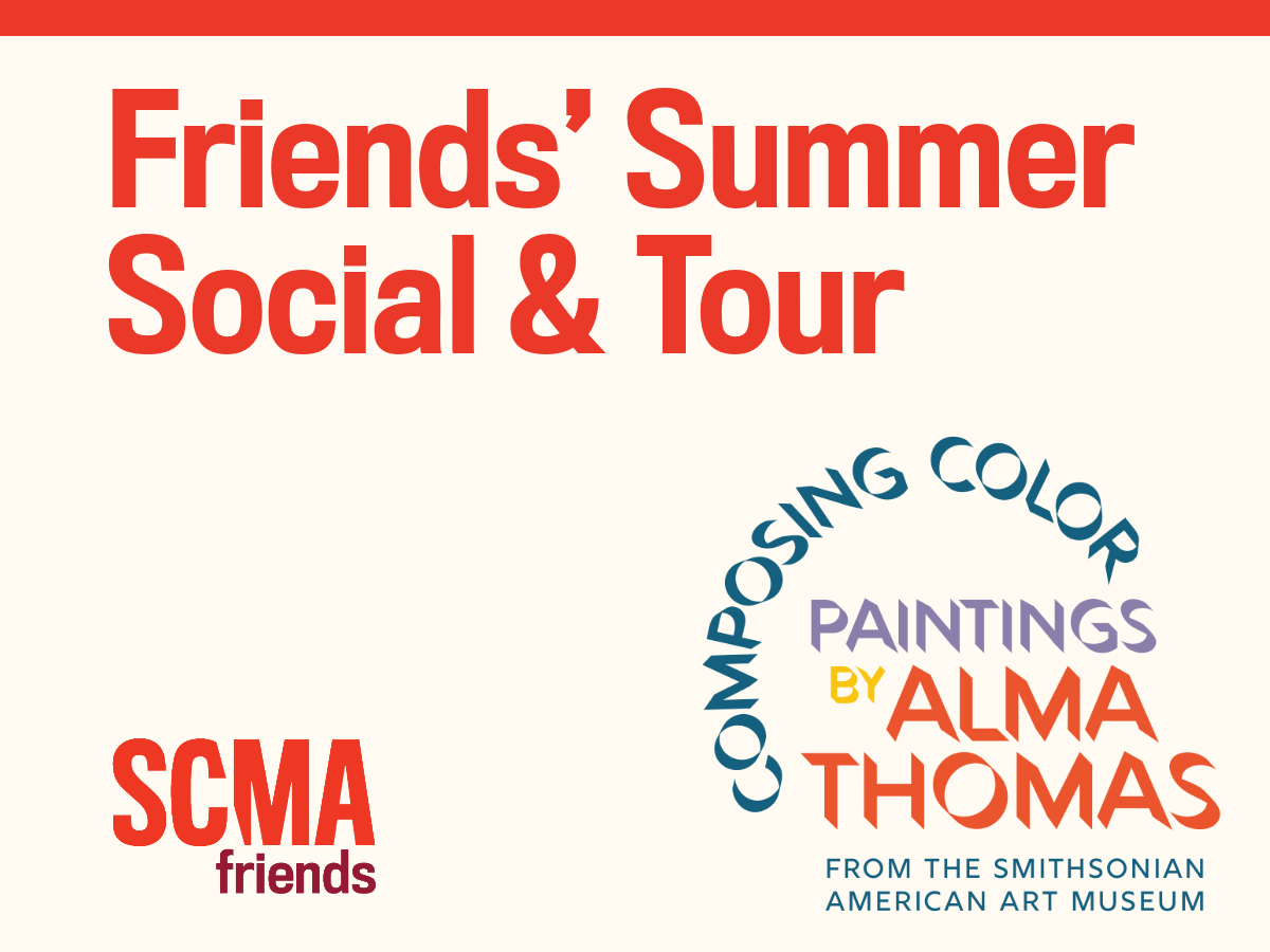 Graphic text that reads: Friends Summer Social and Tour with Composing Colors logo and SCMA Friends logo