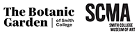 Two logos, on left Botanic garden of SMith Collegeg, on Right SCMA: Smith College Museum of Art