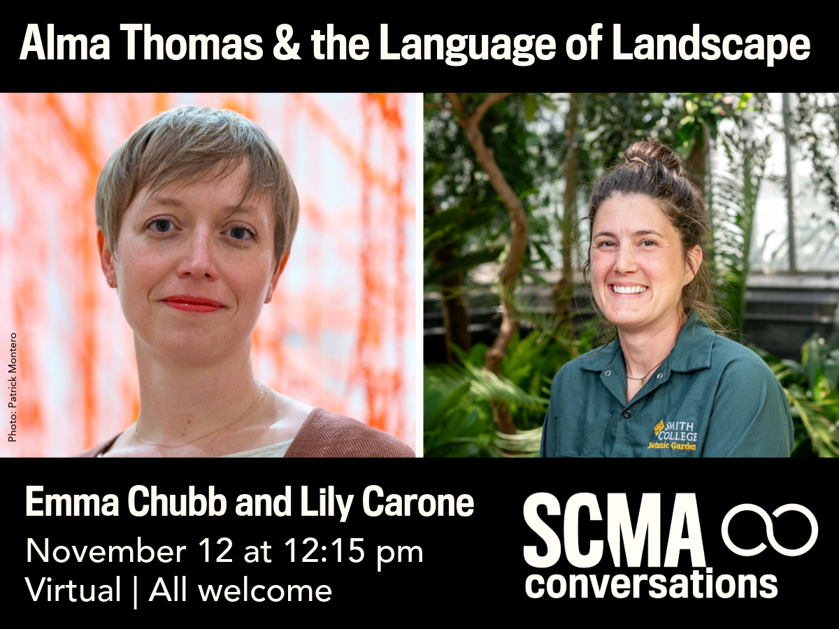 Two people side by side SCMA Conversations: Alma Thomas and the Language of Landscape