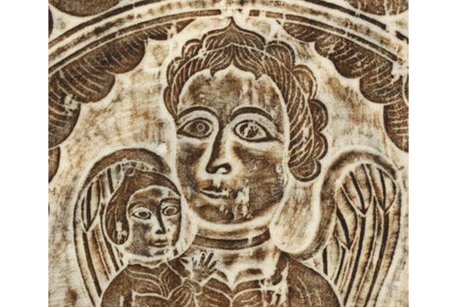 close-up of an angel and a child