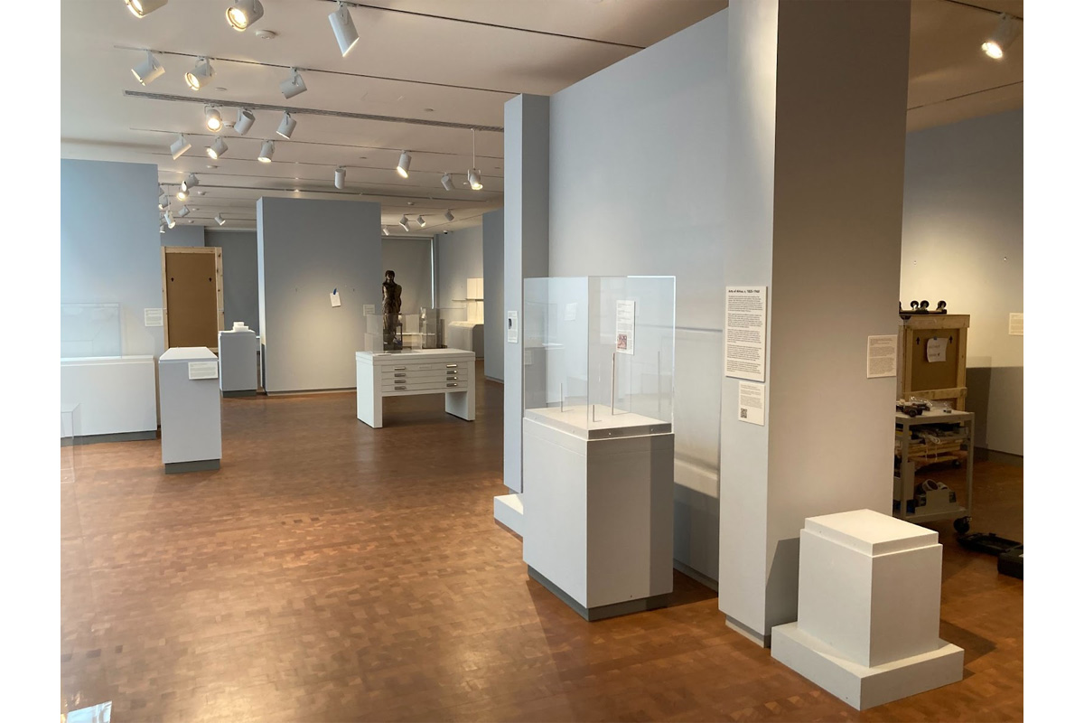 "image of the empty third floor of the art museum from a third angle"