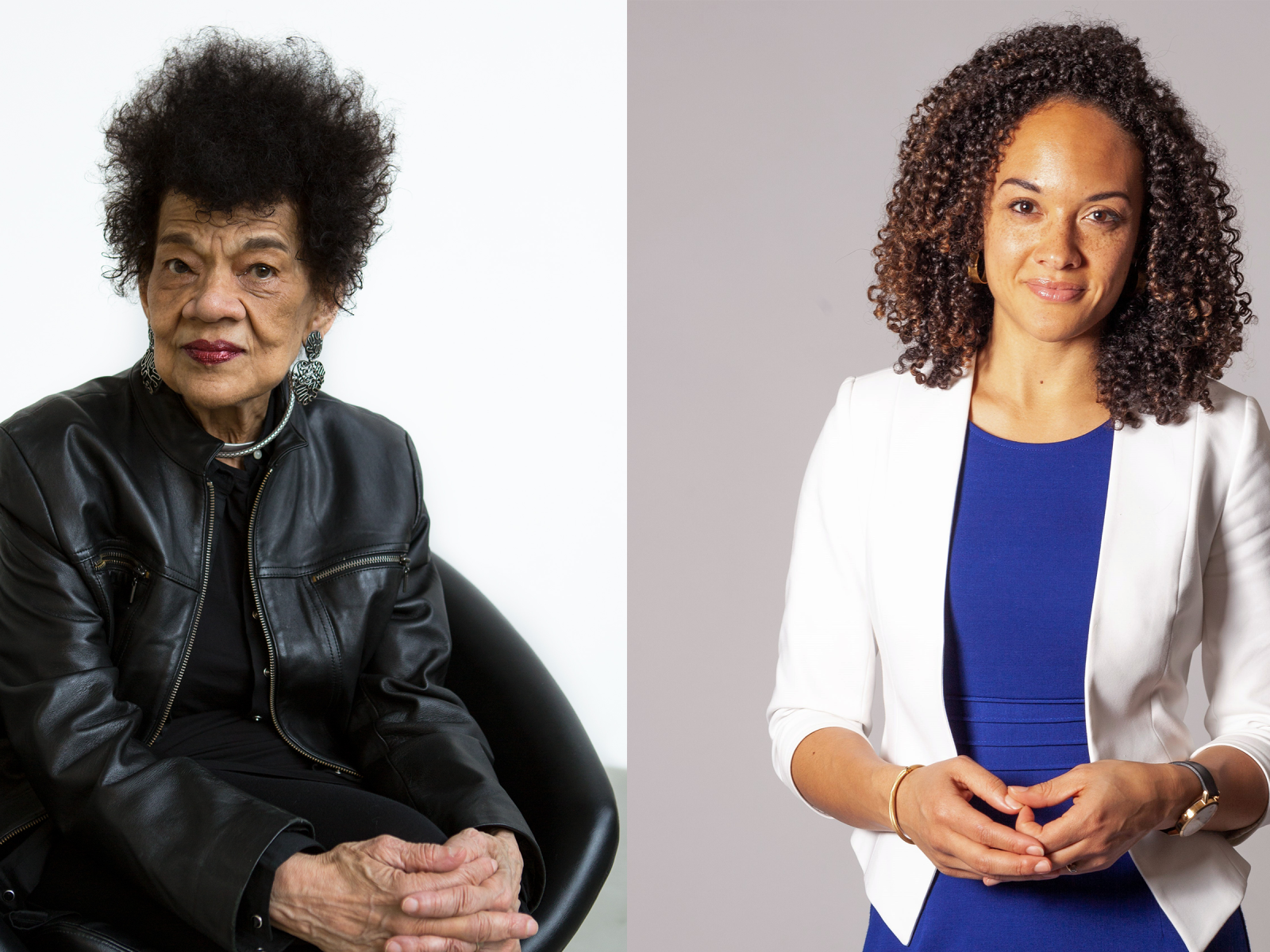 Photos of Artist Lorraine O’Grady and Stephanie Sparling Williams, Associate Curator at the Mount Holyoke College Art Museum