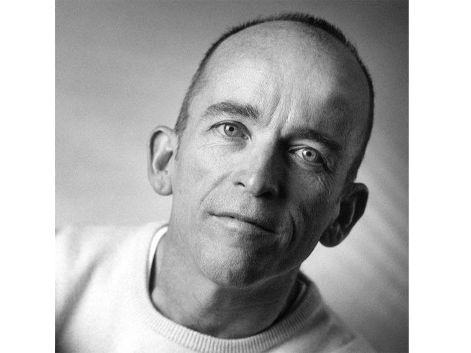 Black and White Photo of poet Mark Doty