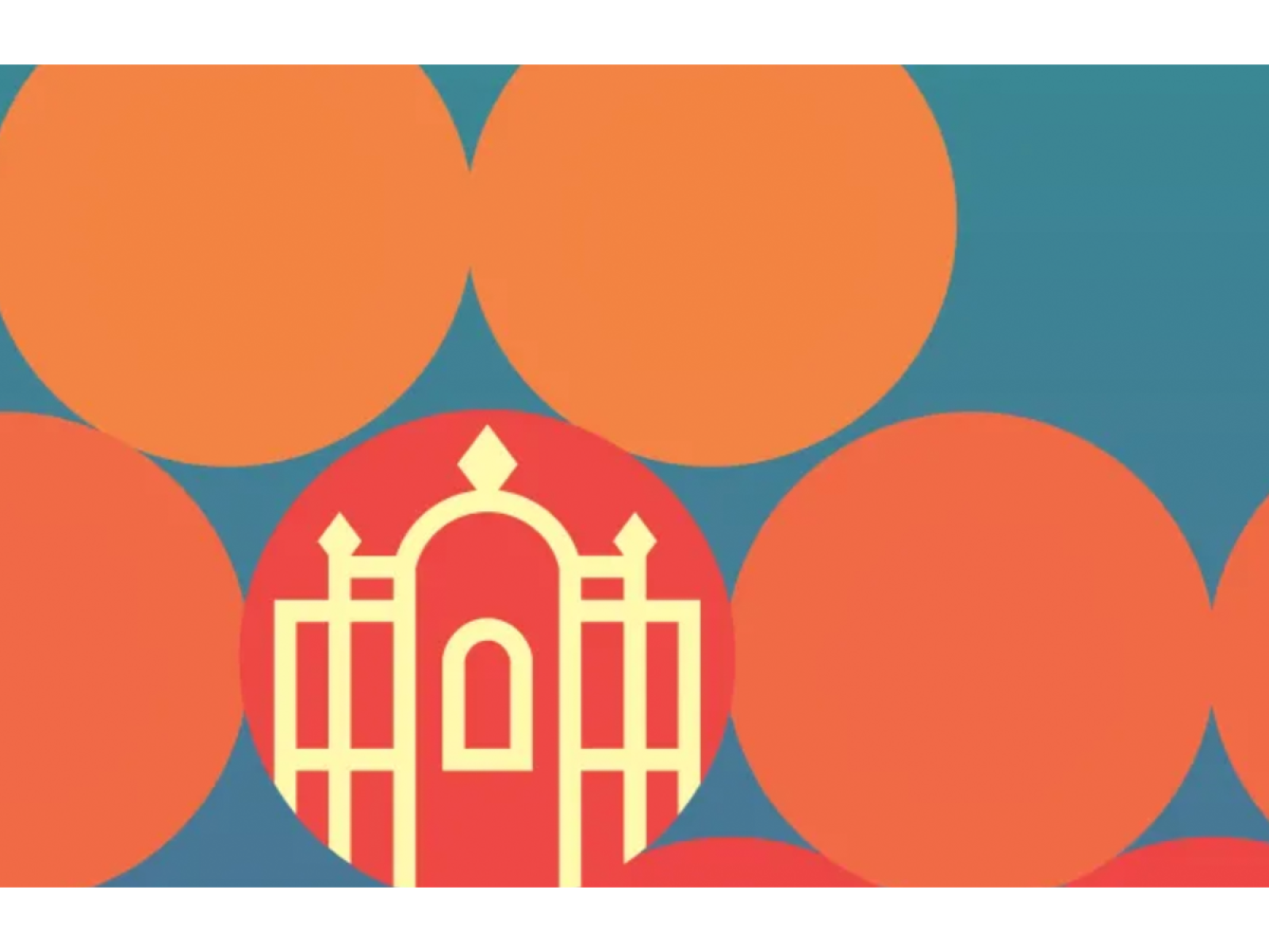 Graphic of 9 orange and red circles in a row on top of each other with the Smith logo in yellow inside one of the circles