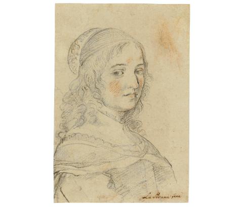 Elisabetta Sirani. Italian, 1638-1665 Self-portrait, ca. 1658, Black and red chalk SC 2020.7.1 Credit line (TBD)