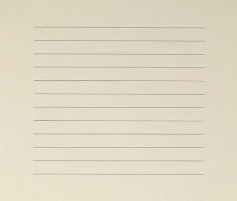 cream-colored sheet with 12 identical horizontal lines