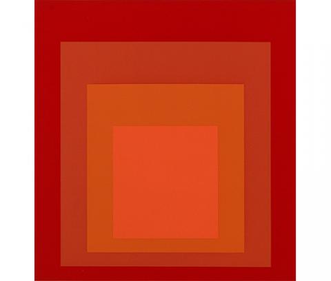 concentric red squares of increasingly dark shades