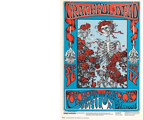  Maker(s):	Kelley, Alton; Mouse, Stanley; The Bindweed Press, San Francisco, California (printer); Family Dog Productions, San Francisco, California (publisher) Culture:	American (Mouse 1940 - ); American (Kelley 1940-2008) Title:	Grateful Dead Date Made:	1966 Type:	Poster Materials:	offset lithograph printed in color on paper Place Made:	United States; California; San Francisco Measurements:	sheet: 20 in x 14 in; 50.8 cm x 35.56 cm; image: 18 in x 13 7/16 in; 45.72 cm x 34.13125 cm Narrative Inscription:  