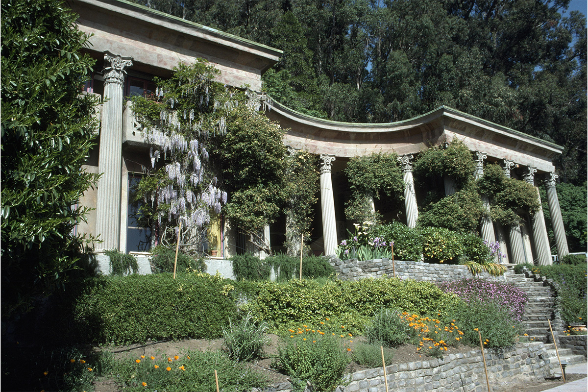 "exterior view of the west facing facade of the temple of wings photographed by Richard Wilson"